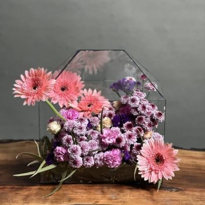 باکس گل شیشه ای طرح آشیونه