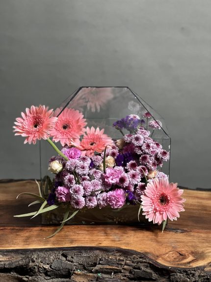باکس گل شیشه ای طرح آشیونه