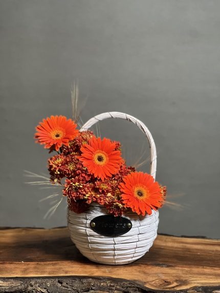 سبد گل ژربرا طرح اورنج